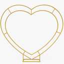Heart Shaped Balloon Arch Stand for Proposal, 6.7FT Large Metal Heart Arch Frame for Wedding Backdrop, Love Flower Arch Decor for Engagement Party Display (Gold)