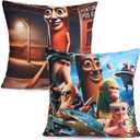 Italian Brainrot Pillowcase Set - 4-Piece 100% Cotton Sateen, Hand-Painted Rot Brain Illustration, Breathable & Cool for Superior Sleep, Home Decoration Art 18" x18inch(45x45cm)