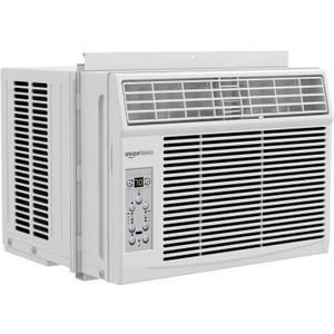 Amazon Basics 6000-BTU Window Air Conditioner, Up to 250 Sqf, Window AC Units with Cool and Fan Functions, Washable Filter, Adjustable Window Kit, Digital Temperature Display, Remote Control, White