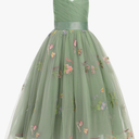 IBTOM CASTLE Flower Girls Dress Spaghetti Strap Long A Line Formal Wedding Pageant Princess Birthday Party Dance Gown