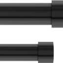 Umbra Cappa Double Curtain Rod, Includes 2 Matching Finials, Brackets & Hardware, 66 to 120-Inch, Black