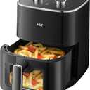 ASZ 5 qt Air Fryer with Window Black - 1400W Visual Air fryer for 2-3 people- Non-Stick, Automatic Shutoff, Fast-Easy-to-Use, Kitchen Cooker Appliance (4.7L Black Manual)
