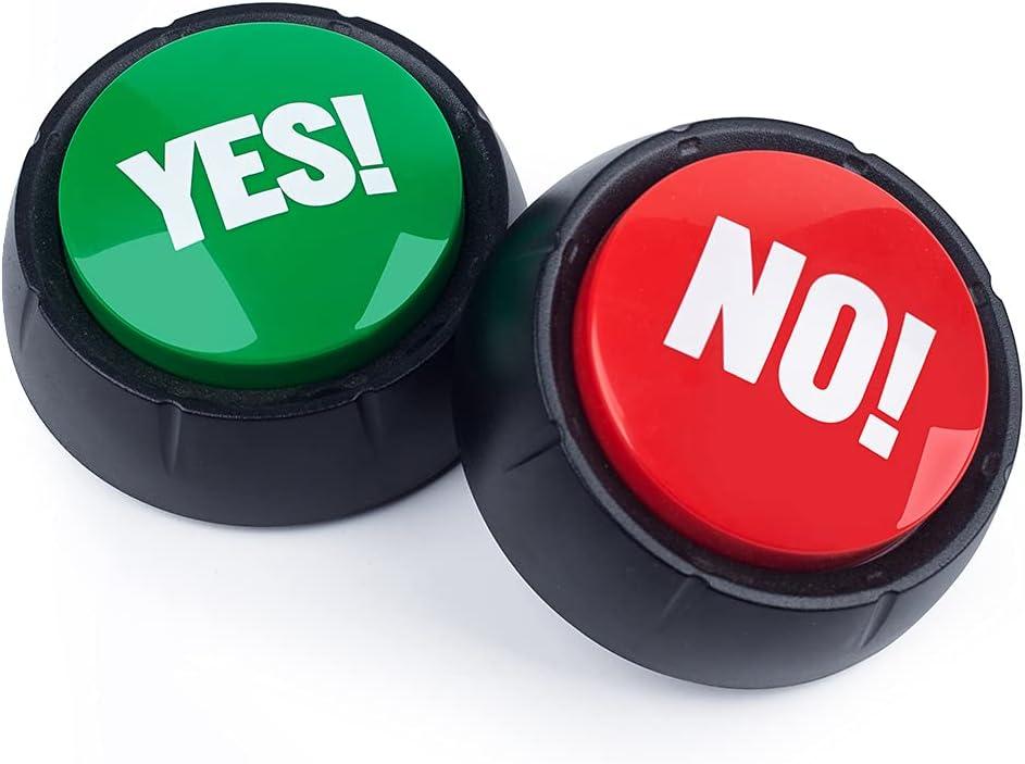 MyMealivos Funny Buzzer Button Toy - Gag Gifts, Game Addition, Stocking Stuffer (Yes No) (Green)
