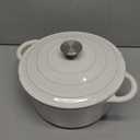 Enameled Cast Iron Dutch Oven - Umite Chef 5QT Pot with Lid & Cotton Potholders - Heavy-Duty Cookware for Bread Baking, Braising, Stews, Roasting(Cream White)