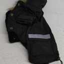 PINA Small Dog Coats - Waterproof, Winter, Snow Jacket with Faux Fur Hood & Pocket (S(Chest 17.7"), Black)
