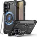 JAME for Samsung Galaxy S25 Ultra Case with Stand [Built-in Camera Kickstand] Militaty Grade Drop Protection Rugged Case Compatible with MagSafe Accessories for Galaxy S25 Ultra Phone Case, Grey