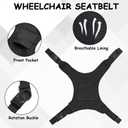 Wheelchair Seat Belt, Wheelchair Harness for Adults with Pocket, Wheelchair Seatbelt Restraint Safety Belt for Seniors Elderly, Patients, Disable, Adjustable Anti-Fall Wheel Chair Accessories