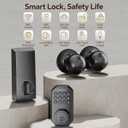Ulecoce Keyless Entry Door Lock Set WiFi Smart App Control Door Lock for Front Door Keypad Deadbolt with 2 Knobs Auto Lock One Time Codes Easy Install, Black