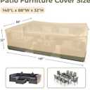 BPS Patio Furniture Cover for Outdoor Table and Chairs, 600D Waterproof and Anti-UV Patio Sectional Set Cover for Outside General Purpose Furniture, 140''L x 88''W x 32''H