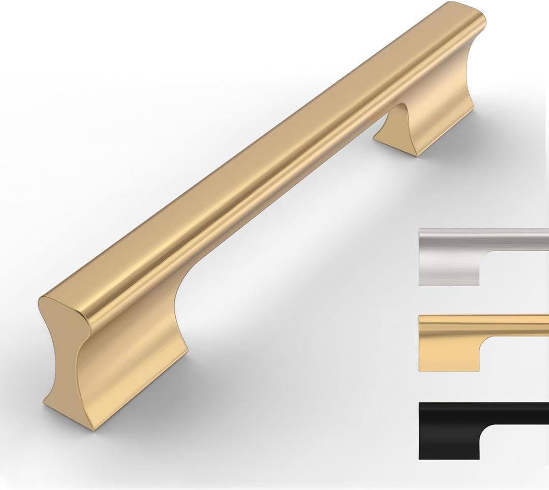 10 Pack Champagne Bronze Cabinet Pulls 5 Inch Cabinet Handles Kitchen Cabinet Hardware Champagne Cupboard Handles (5"/128MM Hole Center)