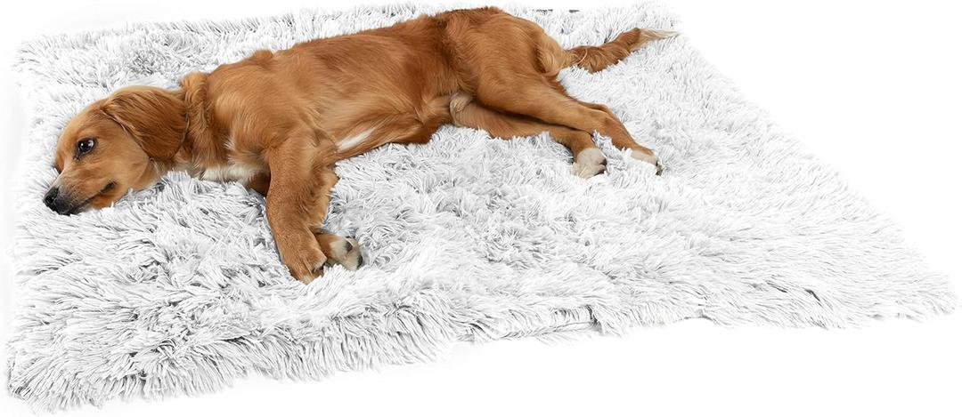 Best Friends by Sheri Calming Shag Dog Blanket  Ultra Soft Faux Fur Pet Throw, Anxiety-Relief, Lightweight Warm Bed Cover for Dogs and Cats, Machine Washable, Frost Gray, 30" x 40"