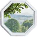 23.5"x23.5" Vinyl Octagon Window,Low-E Glass with Argon Gas,Double-Pane Insulated Tempered Clear Glass Octagon Fixed Window and Picture Window (No Grids)