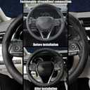 Steering Wheel Cover Universal Standard Size 14.5-15 inch, Non-Folding Packaging, Microfiber Leather, Anti-Slip, Soft Grip, Sporty Design, Fits for Cars SUVs Trucks, Black