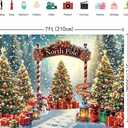 Christmas North Pole Backdrop Winter Forest Snowy Xmas Tree Photography Background Christmas Party Decorations Family Holiday Photo Props (7X5FT)