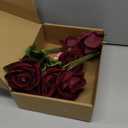 Solivya 6 Pcs Artificial Rose Flowers, Dark Red Silk Roses with Long Stems, Realistic Fake Roses for Wedding Centerpiece Party Home and Office DIY Decor