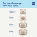 MAM Original Baby Pacifiers 0-6 Months, Binky for Newborn Babies, BPA-Free Skin Soft Silicone Nipple, Glows in The Dark, Developed with Medical Experts, 4 Count, Made in Europe