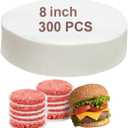 300pcs 8 Inch Parchment Paper Rounds for Baking, Non Stick Baking Parchment Circles, Burger Patty Paper for Round Cake Pan, Springform Pan, Burger Press,Separating Frozen Patties (8")
