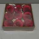 Velvet Ornaments for Christmas Tree Decorations - Burgundy Xmas Ball Ornament for Indoor Holiday Decor - Shatterproof Christmas Bulbs Ornaments 80mm 3.15inch - Pack of 9