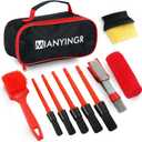 10Pcs Interior Detailing Brush Set, Car Vent & Dashboard Cleaner Kit with Microfiber Towel, Storage Bag (10PCS)