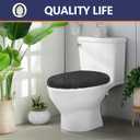 Microfiber Elongated Toilet Seat Cover 19.5"x 15" Machine Washable Solid Toilet Lid Cover Adjustable Rubber Backing Fits Only 18-19.5" L x 14-16" W Elongated Toilet Seat