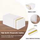 200 Pack 3-Ply Disposable Paper Napkins, Soft and Absorbent Paper Hand Towels, Gold Trim Lined Elegant Dinner Napkins for Kitchen, Wedding, Parties, Dinners or Events (15.7" x 13")