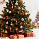 2 x 2 Pack Battery Operated Christmas Tree Decorations Fairy String Lights7ft 20 LEDs Candy Cane String Lights for Home Party St. Nikolas Day Indoor Christmas Tree Garland DecorWarm White