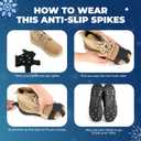 City Spikes Ice Snow Grips - Non-Slip Rubber with TPR Strap 10 Stud Spikes, Traction Crampons for Hiking Walking on Snow & Ice