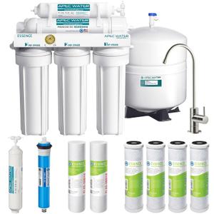 APEC Water Systems ROES-50 Essence Series Top Tier 5-Stage WQA Certified Ultra Safe Reverse Osmosis Drinking Water Filter System with Extra High Capacity Pre-Filter Set Stage 1-3 (RO Value Bundle)