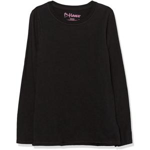 Hanes Girls' Comfortsoft Long Sleeve Tee (X-Large, Black)