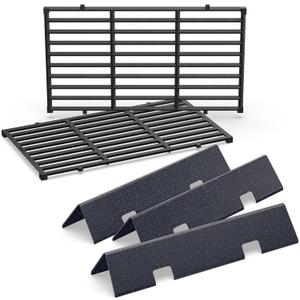 7635 Flavorizer Bars & 7637 Grill Grates for Weber GS4 Spirit II 200 Series, Replacement Parts for Weber Spirit & Spirit II E-210 E-220 S-210 with Front Controls, 15.3" Flavorizer Bars & 17.5" Grates