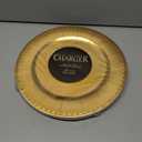 Silver Spoons Gold with Beaded Rim Disposable Charger Paper Plates - 13" (Pack of 10) - Perfect for Weddings, Parties & Special Occasions