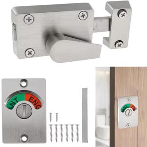 Door Lock Indicator, Zinc Alloy Privacy Swivel Security Bolt Door Lock Latch Indicating Lock Bathroom Window Indoor and Outdoor Security Latch