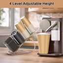 Acrylic Cup and Lid Holder with Straw Organizer, Adjustable Coffee Cup Holder Organizer, 5 Compartment Cup Dispenser for Disposable Paper & Plastic Cups, for Station Home Countertop (Patent in Effect)