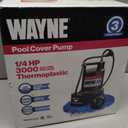 WAYNE WAPC250-1/4 HP Reinforced Thermoplastic Pool Cover Pump - Up to 3,000 Gallons Per Hour - Automatic On/Off Water Removal Pool Cover Pump