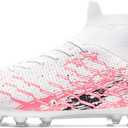 Kids Slip On Soccer Cleats for Boys Girls Youth Training Football Shoes, 1 Little Kid, Pink/White