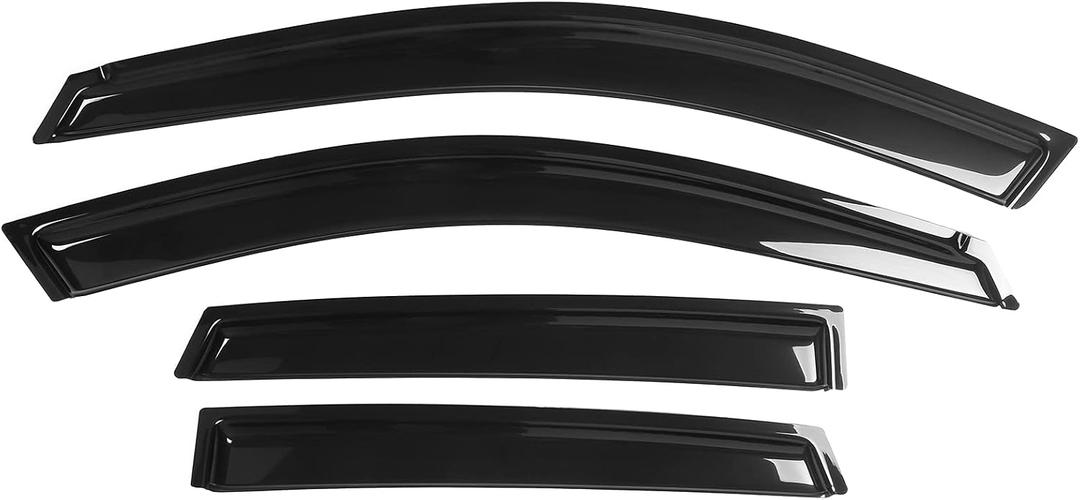 Window Visors Compatible with 2008-2014 Subaru Impreza WRX STI, Smoke Tinted Semi-Transparent Acrylic Sun Rain Deflector 4PC by IKON MOTORSPORTS, 2009 2010 2011 2012 2013