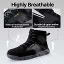 FREE SOLDIER Men's Waterproof Hiking Tactical Work Boots 6 Inches Lightweight Military Breathable Desert Boots(Black US 9W)