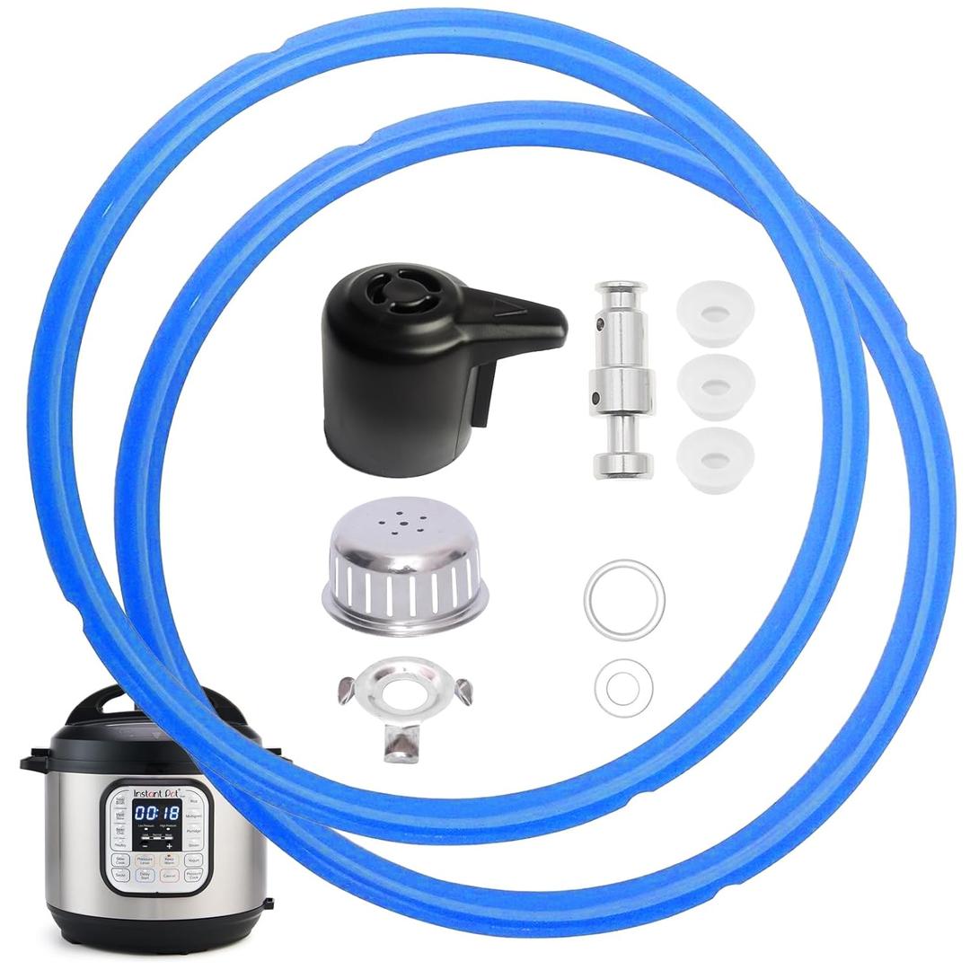 11 PCS InstantPot Accessories for Duo 5, 6 Qt and Duo Plus 6 Qt, Replacement Parts Include Sealing Ring, Steam Release Valve, Anti-Block Shield, Float Valve and Gasket (Blue)