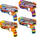 4 Pack Water Gun for Kids Adults, Watercolor Squirt Gun with Trigger, Long Range Water Pistol, Super Water Blaster Soaker Toys for Outdoor Play, Pool, Beach, Yard, Summer Party