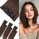 6pcs 6 Clips in Short Hair Extensions Human Hair Mini Clip ins Hair Extension Clip on Hair Pieces for Add Volume and Highlights Straight Remy Hairpiece 31g-10 Inch#2R Chocolate Brown