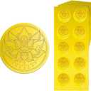 Peacoblue Gold Embossed Sticker Seal 1.4 Inch 150Pcs Mandala Lotus, Self Adhesive Golden Around Embossing Decals for Party Favors Invitation Envelope Seal Gift Card Certificate Decoration