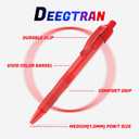 2 x deegtran Pens Bulk, 30 Pack No Bleed Red Ink Click Pens with Soft Grip, Wholesale Retractable Ballpoint Pens for Office School, Medium Point Smooth 1.0MM