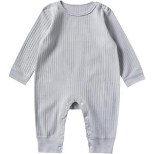 Baby Romper Long Sleeve Pure Cotton Unisex One Piece Jumpsuit, Newborn Clothes Soft Breathable Outfit