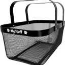 Dog Toy Basket Metal Mesh Metal, Chew Proof Black Dog Toy Bin, Durable Dog Toy Box, Sturdy Dog Toy Storage
