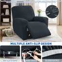 MAXIJIN Waterproof Recliner Chair Covers 3 Pieces Recliner Cover That Stay in Place, Washable Lazy Boy Recliner Slipcovers with Pockets Reclining Protector for Pet, Kids (Recliner, Dark Gray)