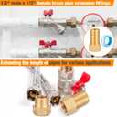Moxweyeni 6 Pack 1/2'' Brass Extension Adapter Set, 1/2 Male x 1/2'' Female Brass Pipe Extension Fittings, Nipple Pipe Adapter for Tub Spout/shower, Length 30mm/40mm/50mm with Sealing Tape