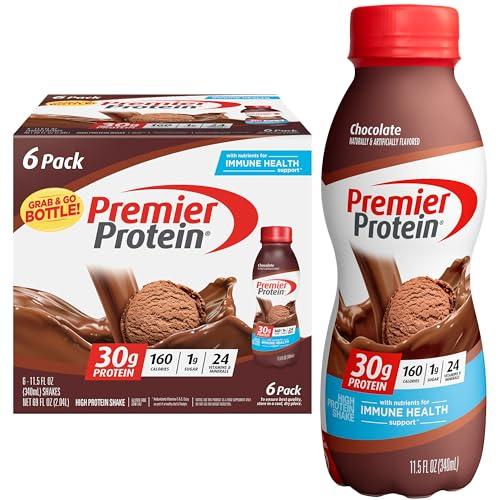 Premier Protein Shake, Chocolate, 30g Protein 1g Sugar 24 Vitamins Minerals Nutrients to Support Immune Health, 11.5 fl oz (Pack of 12), BB 12 DEC 2025