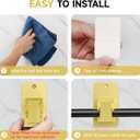 Universal Curtain Rod Holders, No Drill Curtain Rod Brackets, Self Adhesive Curtain Rod Brackets Up to 30 LB, Nail Free Curtain Rod Hooks for Bathroom, Bedroom, Livingroom, Kitchen (8PC, Gold)