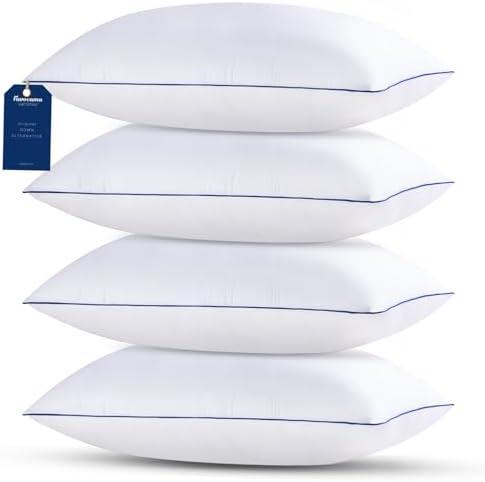 Favocama Pillows Standard Size Set of 4 Hotel Collection Bed Pillow for Sleeping Pillows 4 Pack for Back, Stomach or Side Sleepers Soft and Supportive Washable Pillow for Bedroom