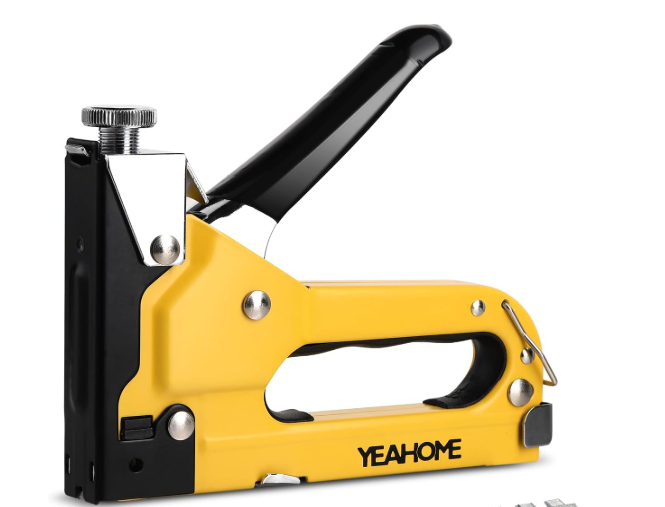 Upholstery Staple Gun Heavy Duty, YEAHOME 4-in-1 Stapler Gun , Manual Brad Nailer Power Adjustment Stapler Gun for Wood, Crafts, Carpentry, Decoration DIY